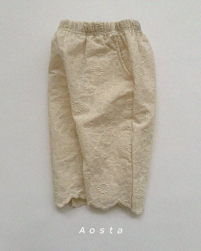 AOSTA31｜(6m-5y) 花卉壓紋/條紋直筒長褲15