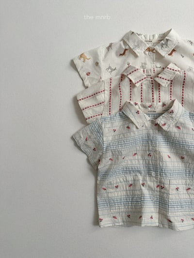 MiniRobe20｜(70-110) 印花口袋襯衫12