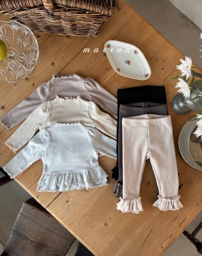 Marron 04｜(1y-6y) 荷葉裙擺捲邊上衣2