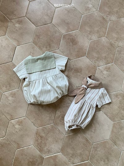 Bebe holic19｜(3m-18m) 水手條紋連身服13