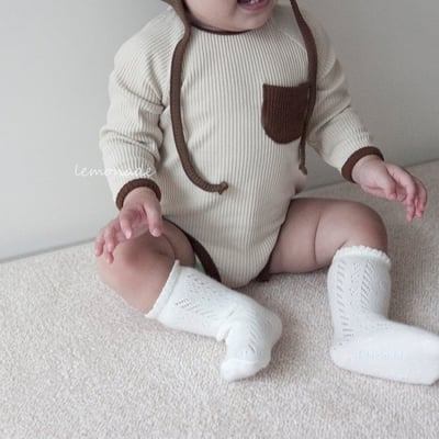 LEMONADE20｜(55cm-85cm) 3色撞色口袋包屁衣含帽子9