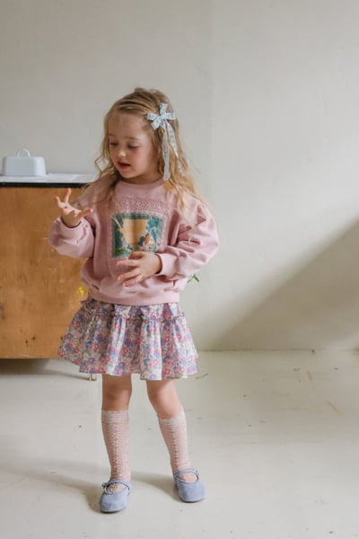 FLO50｜(75-140) 2色法式油畫插圖休閒上衣3