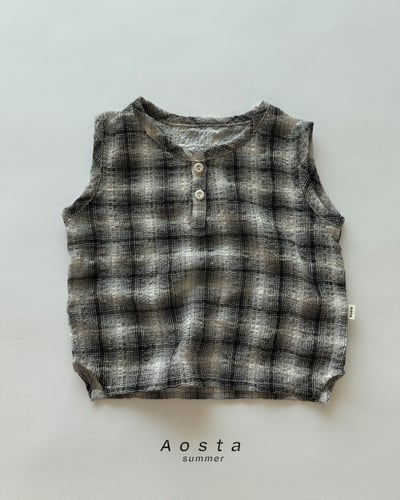AOSTA01｜(6m-5y) 2色無袖格子襯衫6