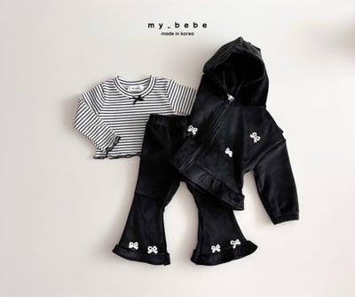 my_bebe02｜(-12m-7y) 條紋蝴蝶結捲邊上衣19