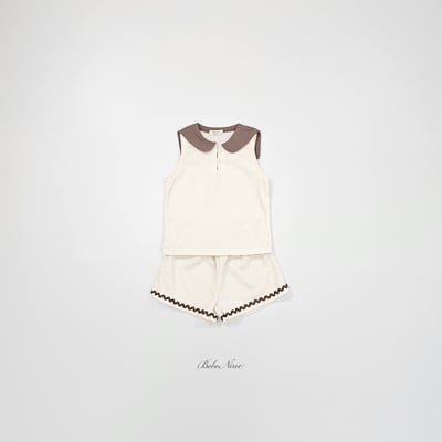 bebe nine13  (65cm-115cm) 2色翻領無袖套裝5