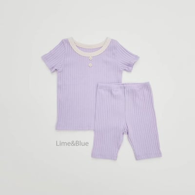 LIME&BLUE16｜(80-118cm)  鈕釦羅紋居家服6