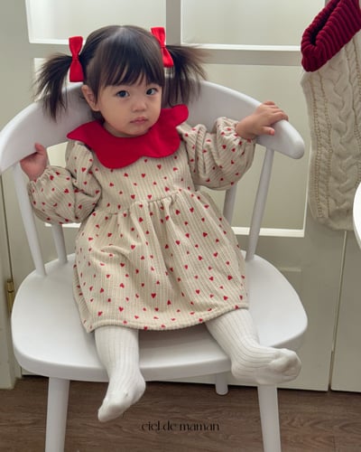 Cieldemaman18｜(3M~15M)  愛心翻領連身裙5