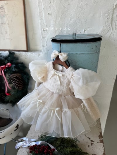 Marron 63｜(3m-18m) 公主蓬蓬袖袖洋裝包屁衣7