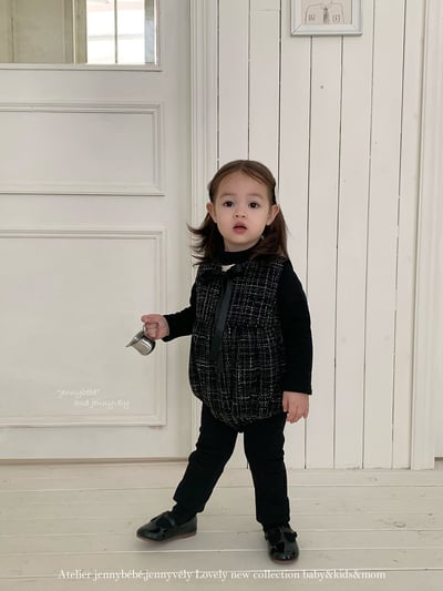 JE 657｜(66-90cm)  格紋翻領娃娃包屁衣9