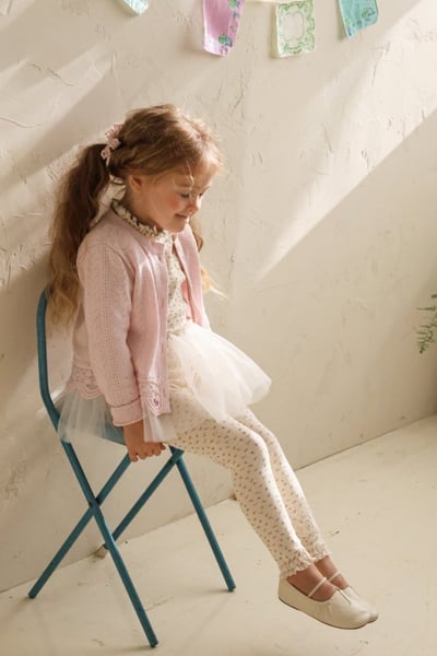 FLO41｜(75-140) 3色蕾絲邊碎花緊身褲9