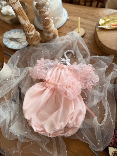 Marron05｜(3m-18m 1y-6y) 玫瑰花公主包屁衣/洋裝18