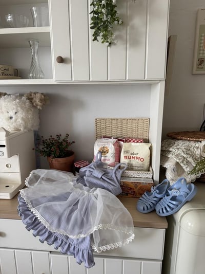 LePetitmot20｜(80-125cm) 蝴蝶結背心連身裙8