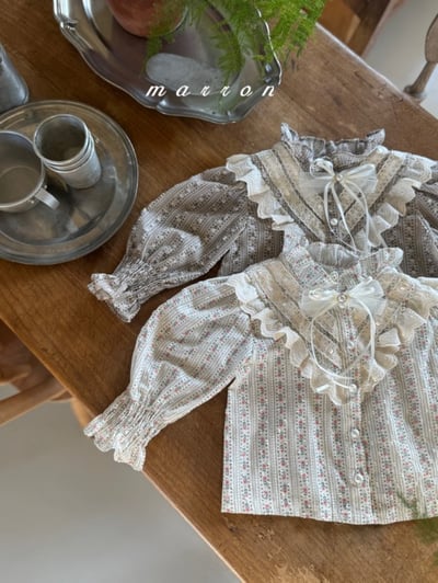 Marron13｜(1y-6y) 層次蕾絲花邊襯衫3
