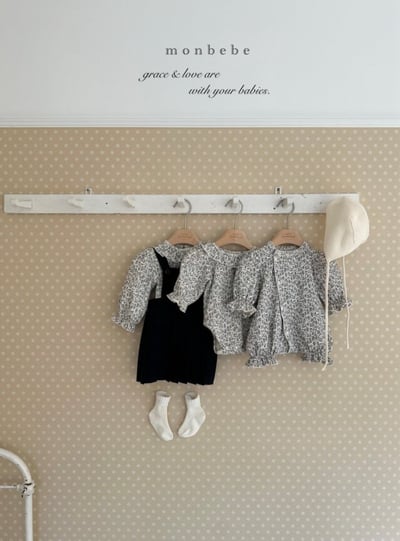 MONBEBE36｜(3m-24m) 荷葉領碎葉包屁衣12