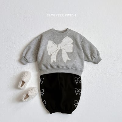 vivid19｜(78cm-125cm) 蝴蝶結印花休閒縮口褲4