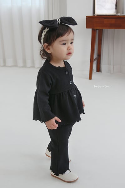 bebe nine10  (65-115) 2色蝴蝶結鈕扣套裝8