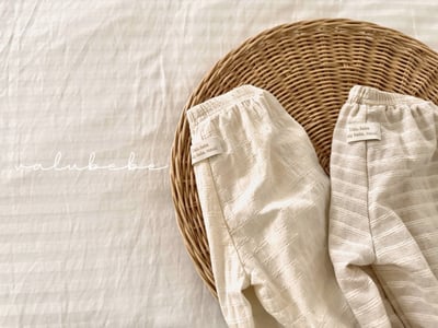 Valubebe18｜(65-90) 條紋縮口棉褲7