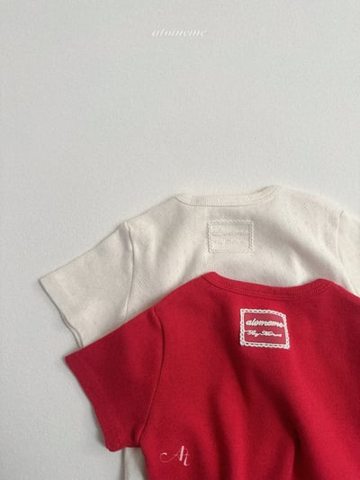 Atomeme24｜(70-110) 蕾絲小標短袖上衣17