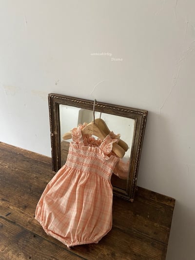 Anne Shirley24｜(3m-22m) 2色格紋抓皺包屁衣3