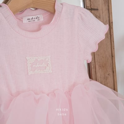 M-KIDS39｜(65-80cm) 捲邊薄紗包屁衣5