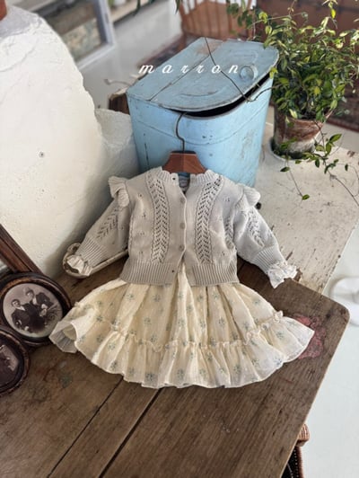 Marron24｜(1y-6y) 春日碎花荷葉洋裝4