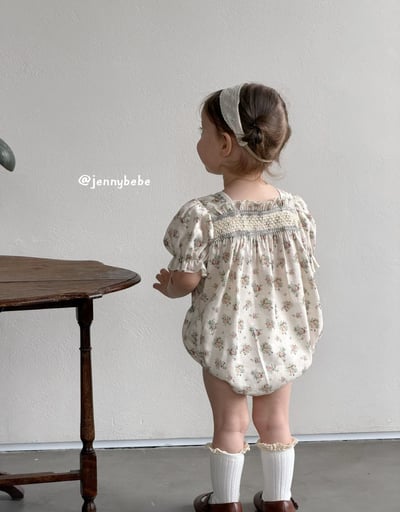 JE720｜(66-120cm) 復古碎花包屁衣/洋裝2