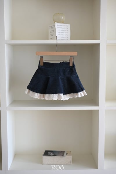 ROA25｜(80cm-120cm) 2色蕾絲拼接棉質短裙3