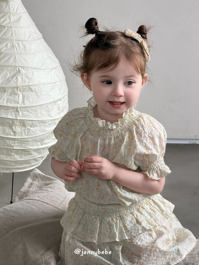 JE715｜(80-110cm) 小碎花縮口袖套裝8