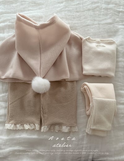 AOSTA65｜(6m-5y) 毛球連帽斗篷17