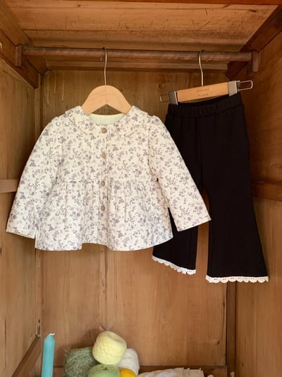 JE634｜(80cm-110cm) 毛絨花邊喇叭褲10