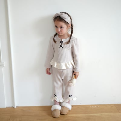 neneru14｜(70cm-125cm) 1色蝴蝶結荷葉邊套裝9