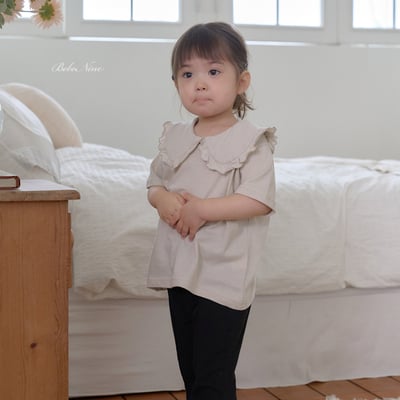 bebe nine06  (65cm-115cm) 3色荷葉娃娃領上衣8