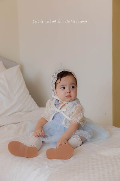 M-KIDS37｜(65-80cm) 蕾絲綁帶帽15