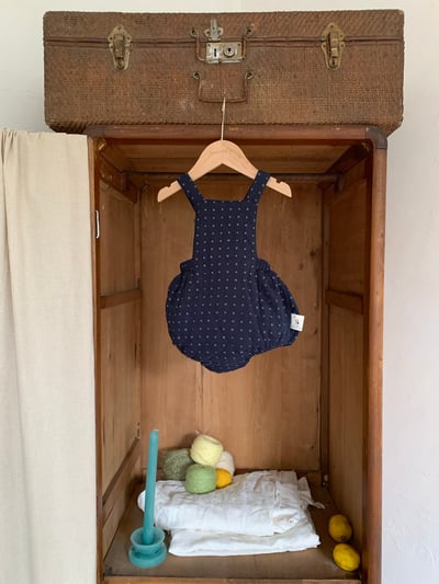 JE618｜(73cm-90cm) 小花舖棉吊帶褲/花邊領上衣23