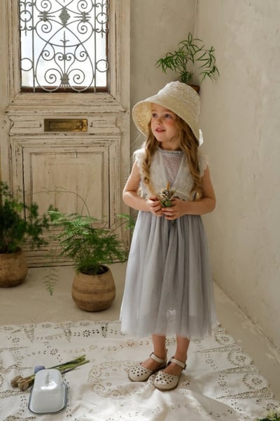 FLO03｜(75-140) 兩色蕾絲網紗長裙3