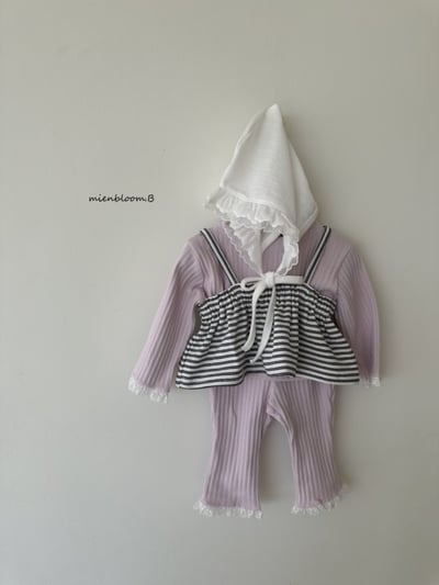 Bloom.b41｜(0m-18m) 蕾絲邊綁帶帽10