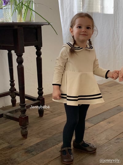 JE568｜(66-90cm) 水手領包屁衣13