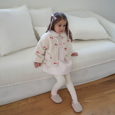 neneru19｜(70cm-125cm) 1色刺繡櫻桃刷毛外套4