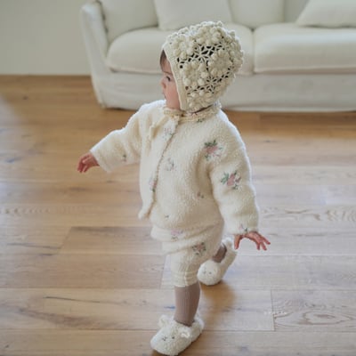 neneru08｜(60cm-85cm) 1色刷毛碎花開襟外套9