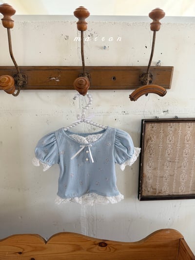 Marron32｜(1y-6y) 蕾絲花邊鈕釦上衣5