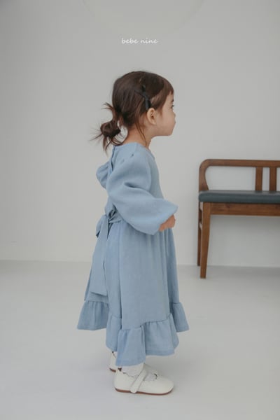 bebe nine01 (65-115) 2色簡約綁帶洋裝6