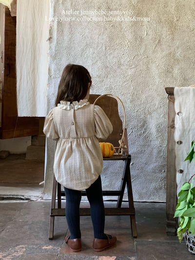 JE585｜(66-90cm) 蕾絲花邊領泡泡袖包屁衣18