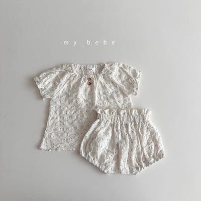 my_bebe16｜(58-72cm) 捲邊上衣燈籠褲套裝4