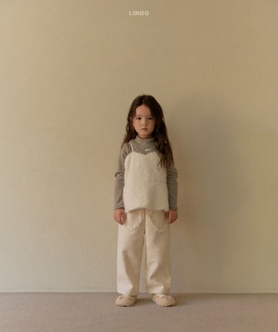 Lindo55｜(80cm-125cm) 蕾絲愛心直筒褲6