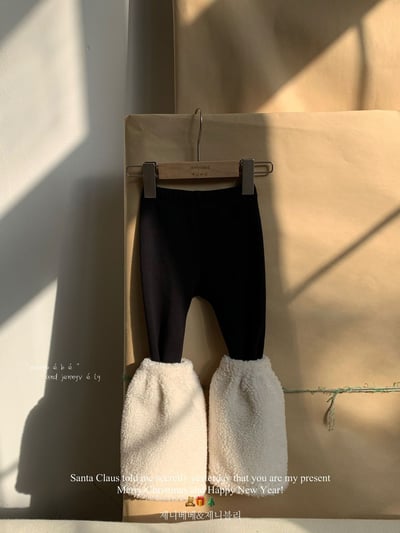 JE 422｜(80-110cm)  黑素色打底褲（含襪套）2