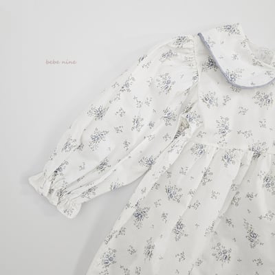 bebe nine24  (65-115) 2色滾邊領碎花洋裝17