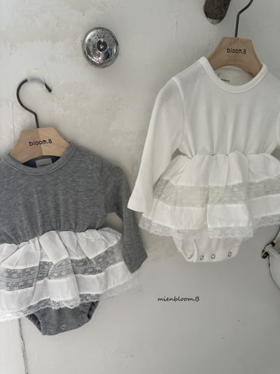 Bloom.b38｜(0m-7y) 蕾絲羅紋包屁衣/洋裝16