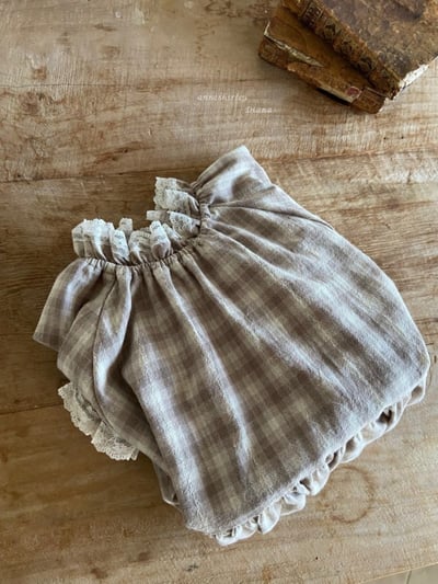 Anne Shirley16｜(1y-5y) 1色格紋蕾絲縮口洋裝7