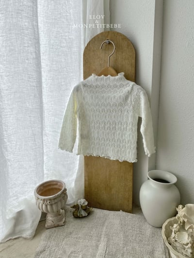 Monpetitbebe07｜(70cm-110cm) 捲邊壓紋花上衣5