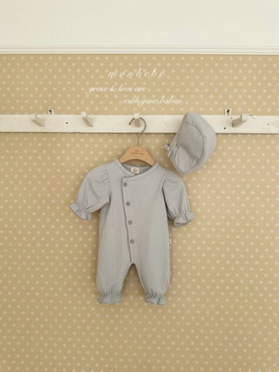 MONBEBE24｜(0m-3m) 貴族滾邊荷葉縮口連身衣11